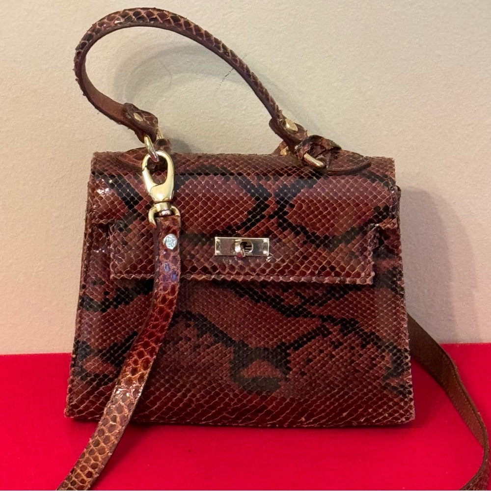 Francisco Rogani Snake Print Mini Crossbody Bag